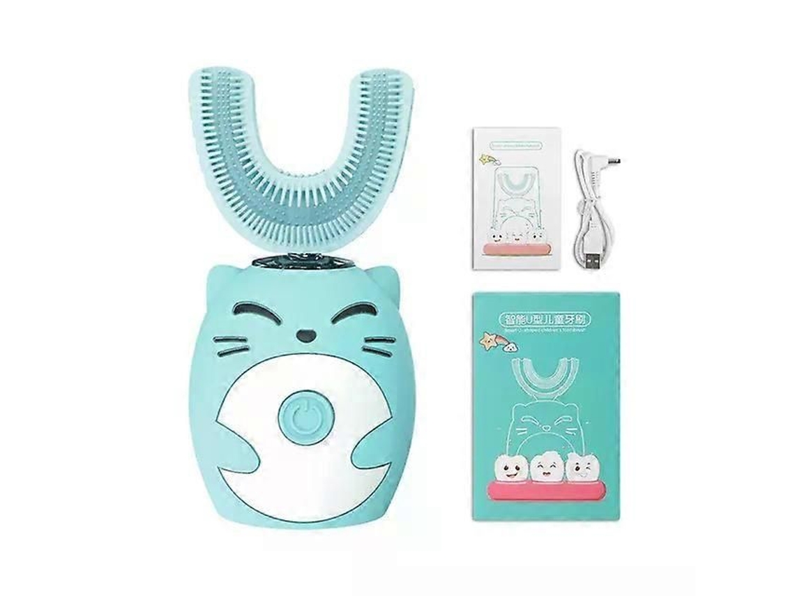 Crianças Escova de Dentes Elétrica 360 Graus Automática Usb Limpa Limpeza Silicone Criança Inteligente em Forma U GOKOCO