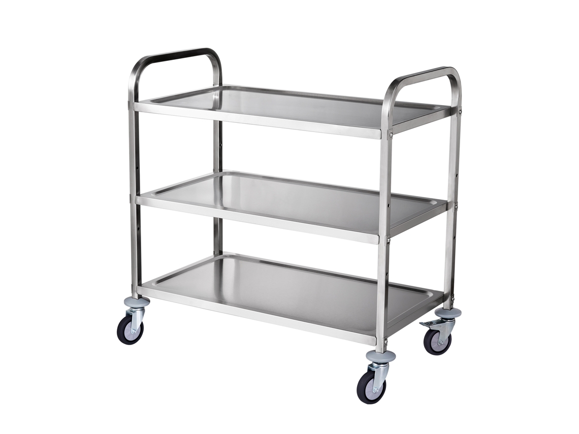 Carrinho De Cozinha Com Rodas Succebuy De 3 Andares, 95 Cm X 50 Cm X 95 Cm, 200 Kg, 6 Ganchos