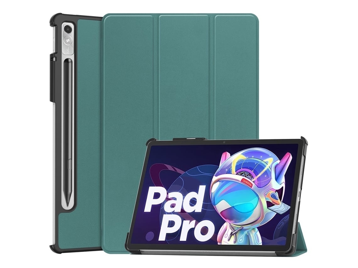 Capa Para Tablet Lurelia, Compatível Com Lenovo Legion Tb 320fc 2023, Verde Escuro, Couro Sintético, Dobrável Com Suporte