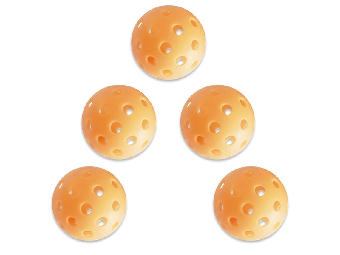 5 Bolas De Pickleball Luminosas 74mm Para Interior E Exterior Com Saco De Malha