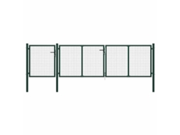 Vidaxl Portão De Jardim Em Aço 400x100 Cm Verde