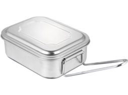 Lancheira Bento Em Aço Inoxidável Com Tampa Quadrada E 2-compartimentos