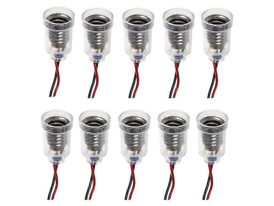 10 Soquetes De Lâmpada Led E10 Com Base De Rosca E Fio Para Circuito