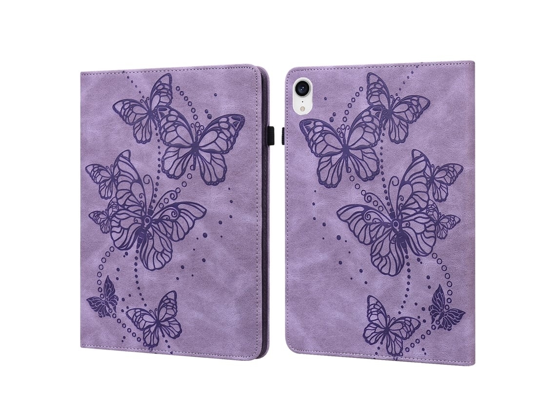 Capa Para Tablet Lurelia, Para Samsung Galaxy Tab S6 Lite 10.4 Porta Cartões Com Relevo De Borboleta, Roxo, Proteção Antiquedas