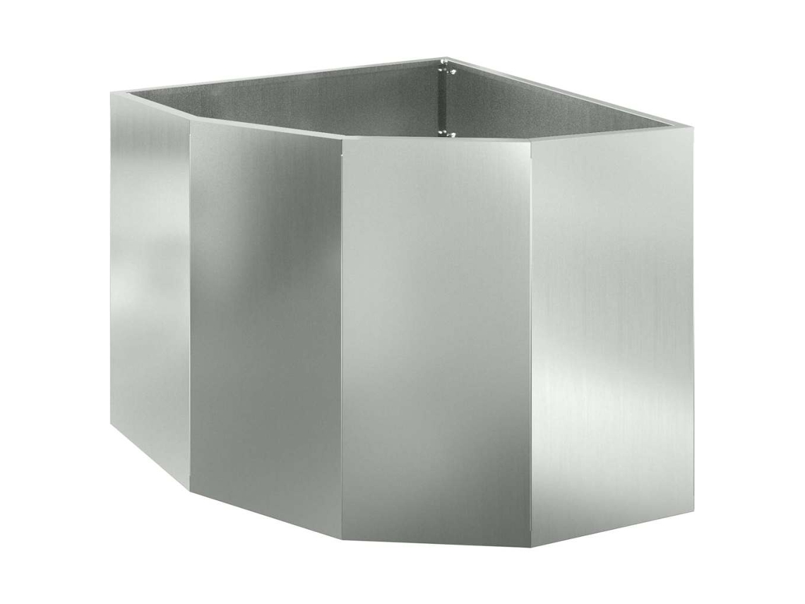 Conjunto 1 Caixa De Vaso Vidaxl Prateado Aço (60 X 60 X 50 Cm)