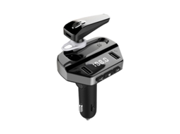 Transmissor Fm YIZHOOD V6 Display Digital Led Bluetooth 5.3 3 5 Mm Aux Mp3 Hifi Áudio para Pc Tv Alto-Falante Doméstico Do Carro Preto