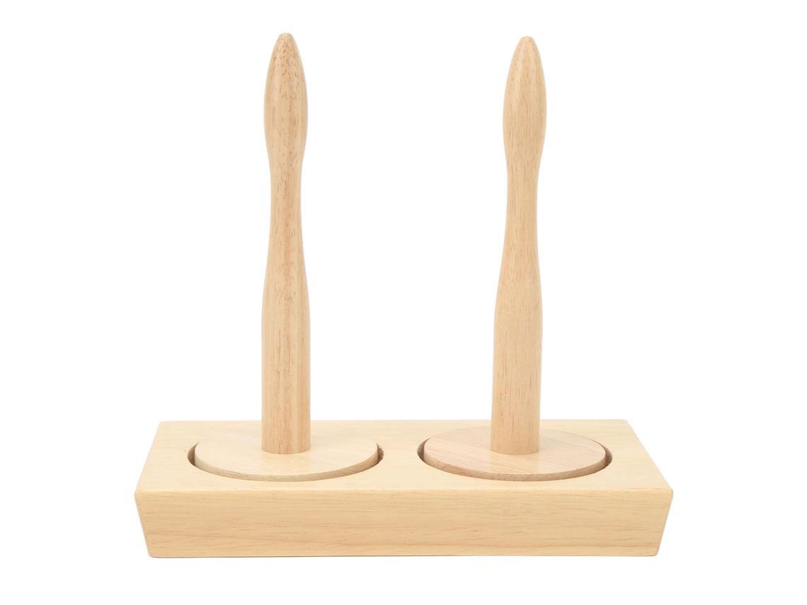 Suporte para Bolas de Fio Duplo em Madeira de Faggio S/MARCA para Costura e Crochê