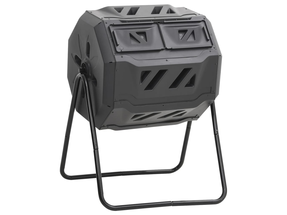 Caixa de compostagem VIDAXL Preto Plástico (73 x 64 x 95 cm)