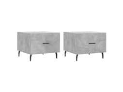 Conjunto de Mesa de Centro MAISON EXCLUSIVE 2 Peças Madeira Processada Cinza Cimento (50x50x40 cm)