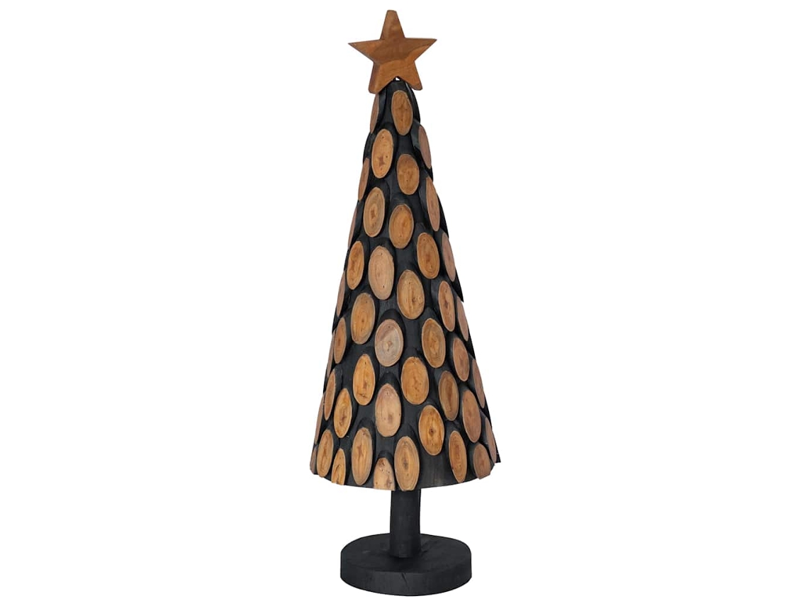 Decoração De Natal Vidaxl Castanho Madeira De Teca Maciça (90 Cm)
