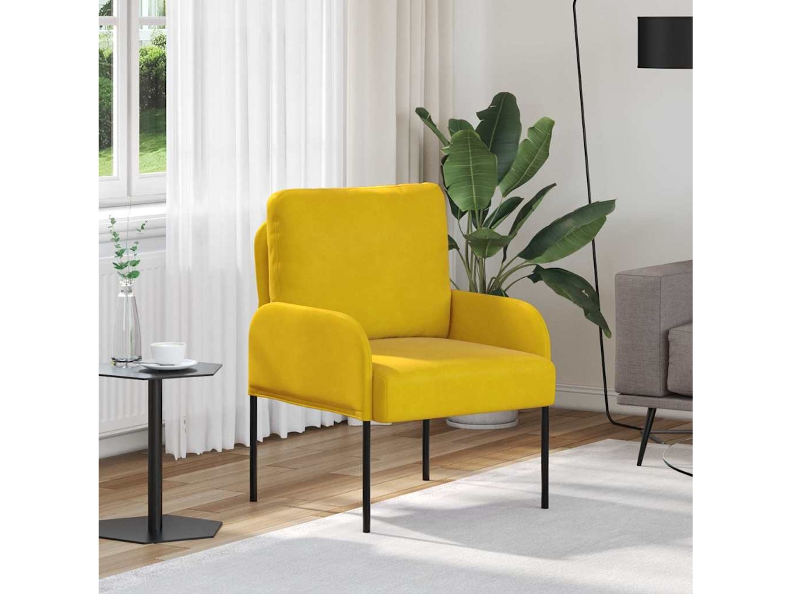 Vidaxl Sofás Com Almofada 55cm Amarelo Contraplacado