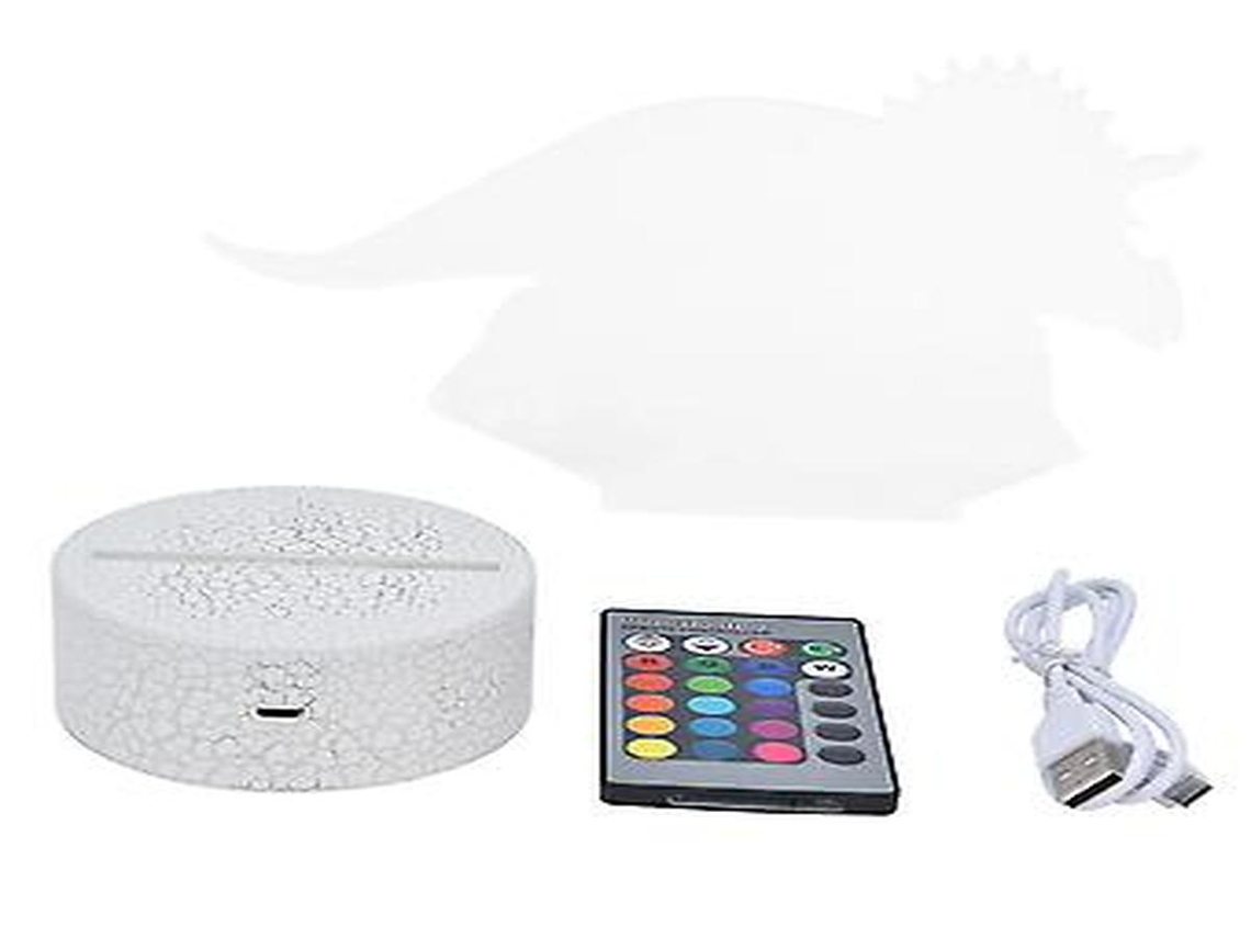 Luminária noturna Lurelia em formato de dinossauro, recarregável via USB, com controle remoto, sensor de toque e brilho ajustável, ideal para bebês e crianças.