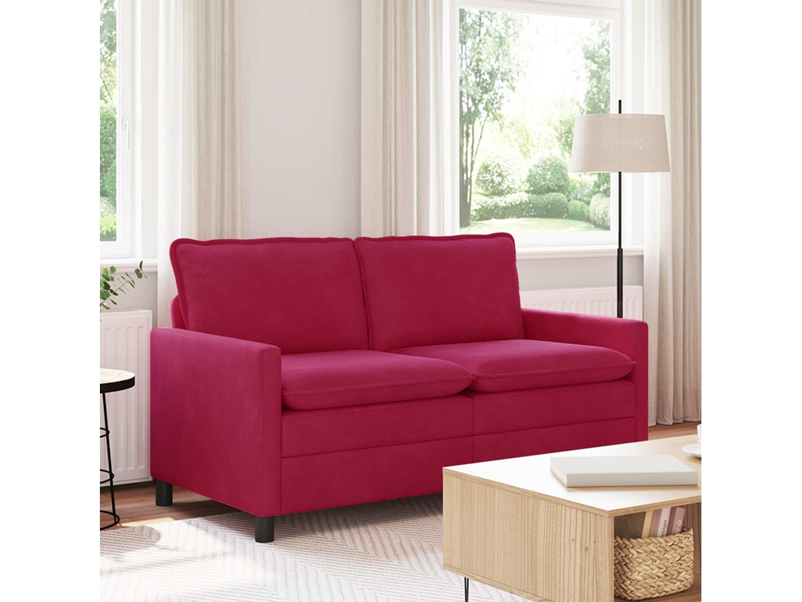 Vidaxl Sofá Vinho Vermelho 156 X 81 X 87,5 Cm Veludo
