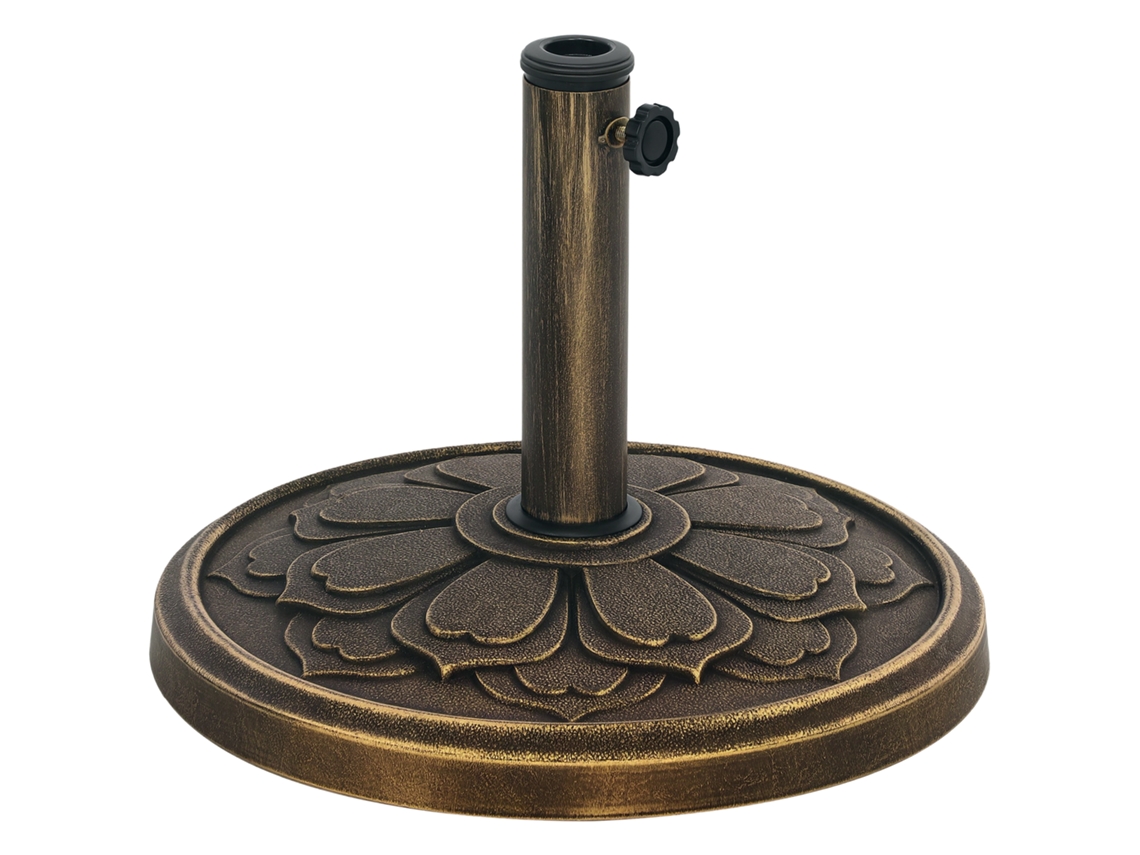 Base para guarda sol de 12kg com manivela integrada em resina, metal e cimento ø46x33cm cor bronze BTFORUS