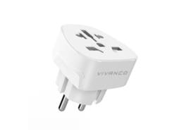Adaptador Viagem VIVANCO Schuko VIVANCO Europa (Outlet Caixa Aberta - Branco)