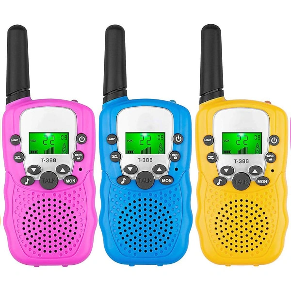 Walkie-Talkies Infantis, Pacote com 3 Unidades, Rádios de Comunicação Bidirecional para Meninos e Meninas. - aquaforge