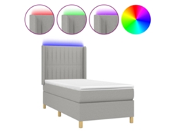 Box Spring Bed, Box Spring Beds Vidaxl Cinzeto Tecido (90 X 190 Cm)