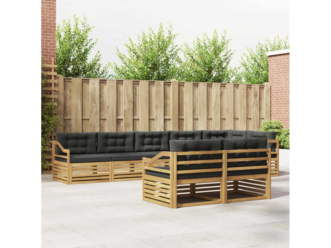 Vidaxl Conjunto De Sofás Para Exterior 8 Unid. Branco E Antracite