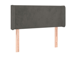 Cabeceira de Cama com Abas Veludo Cinzento Escuro MAISON EXCLUSIVE (83x16x78 cm)
