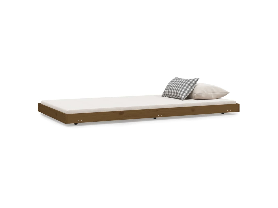 Estrutura de Cama Madeira de Pinho Maciça Castanho Mel MAISON EXCLUSIVE (80x200 cm)