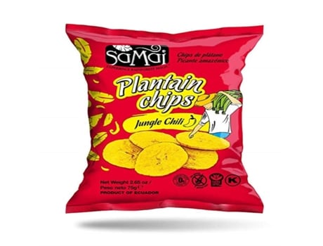 Samai Chips De Banana Com Lima 70g | Pack 15 Unid | Snack Crocante E Refrescante Sem Glúten Iami