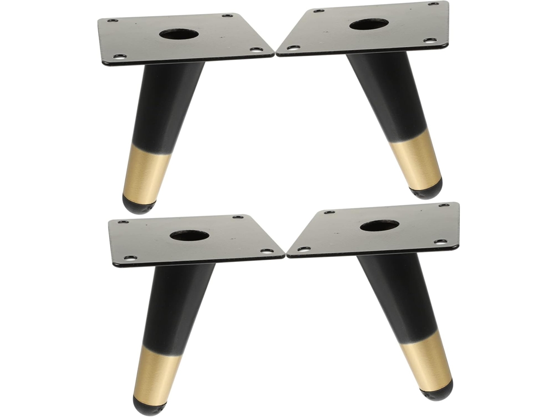 Shineofi Conjunto De 4 Pés Ferro Para Móveis, Sofá E Rack De Tv, Formato Cônico Oblíquo Bem Polido, Fácil De Instalar