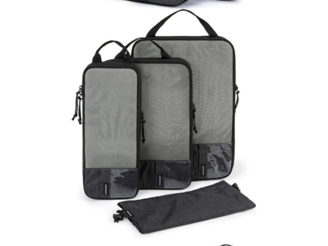 Conjunto de 3 Organizadores Mala para Viagem, Preto BRILVIBERA