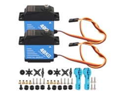 2pcs Servo Rc De Alta Torque 40kg Com Engrenagem Metal Água Resistente Para Carros Rc 1/10 1/8 Azul