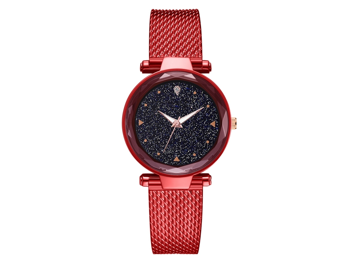 Relógio de Pulso Feminino Simples Casual Liga Quartzo Presente para Mulher (vermelho)