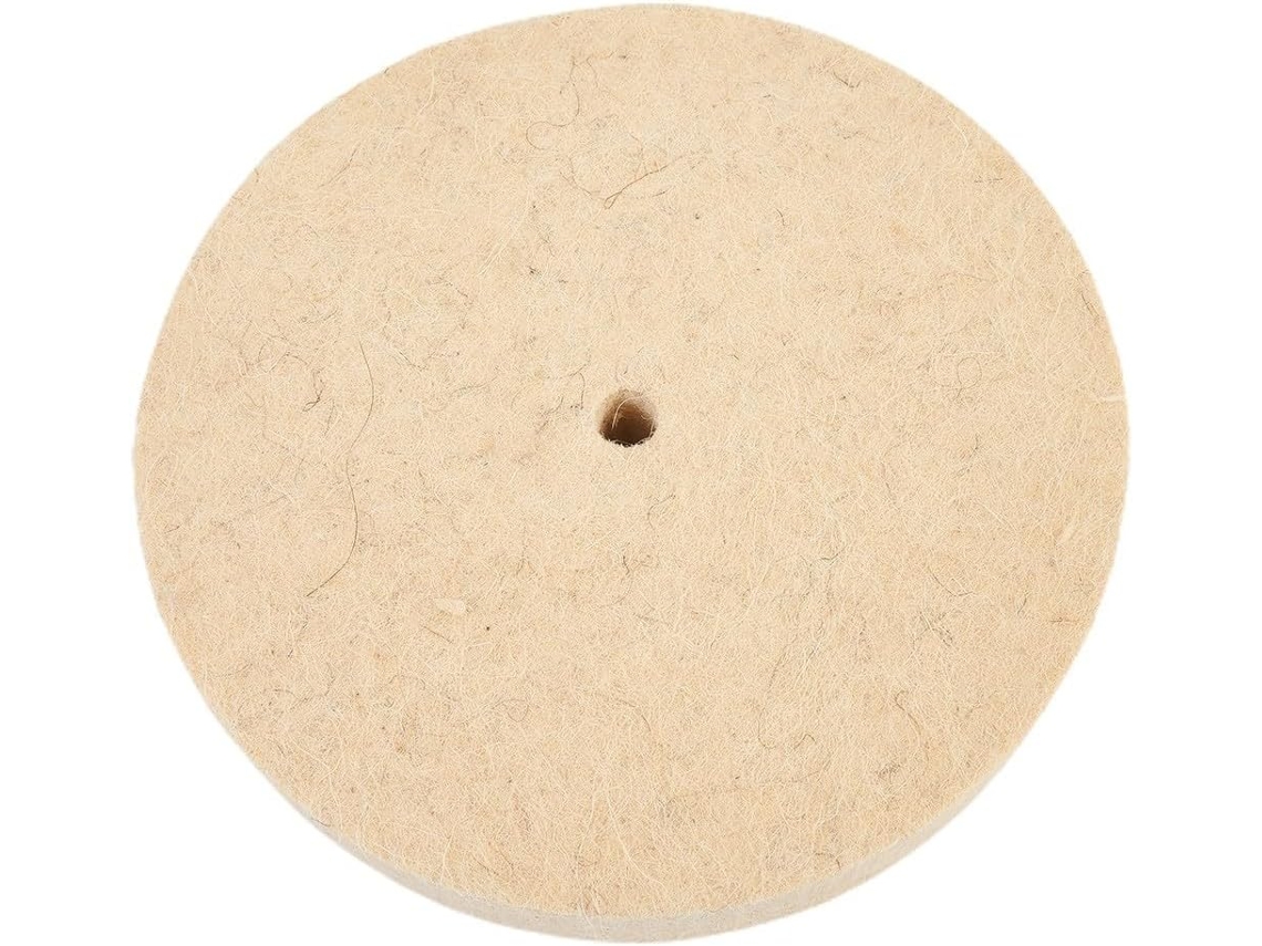 Disco De Polimento Feltro Lã 6 Polegadas, 150 Mm Com Furo 10 Para