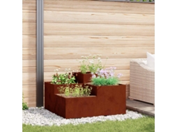 Vidaxl Vaso De Jardim Ferro Enferrujado 80 X 80 X 48 Cm