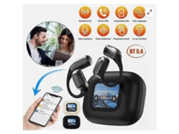 Fones de Ouvido Bluetooth 5.4 com Tela LCD, Suporta MP3 de Cartão TF TAISHENGDA