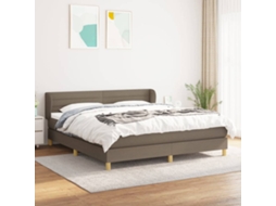 Vidaxl Cama Com Molas/colchão 180x200 Cm Tecido Castanho-acinzentado