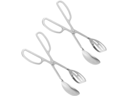 Pinça Para Buffet Doitool, 2 Unidades, Em Aço Inoxidável, Para Pão, Com Design De Tesoura, Acabamento Espelhado, Prata
