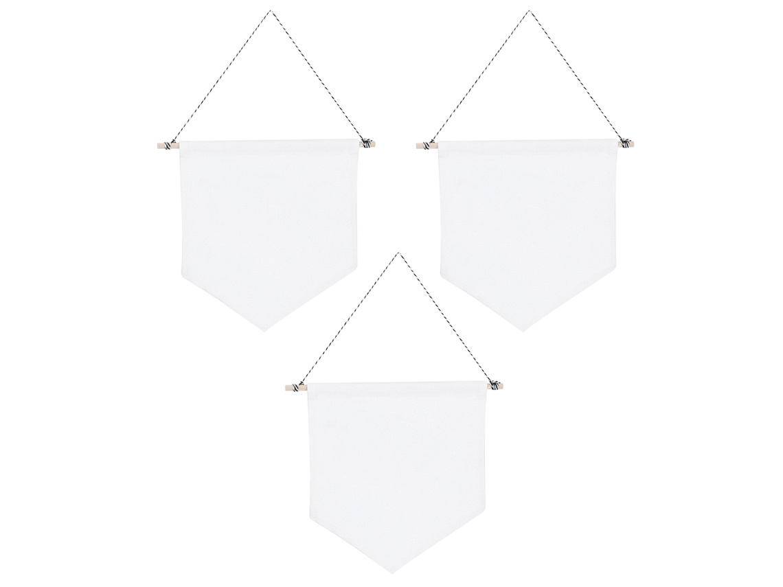 3pcs Banner de Pins em Algodão Poliéster para Organizar Crachás e Decoração Residencial Branco S