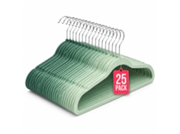 Cabides de Veludo Antiderrapantes Pack 25 Tons Verde com gancho 360° COM-FORT HOUSE