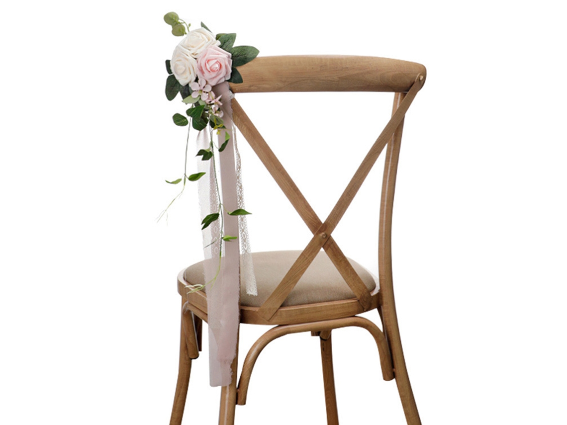 Cadeiras de Exterior com Flores de Casamento Artificial LAXISCREED