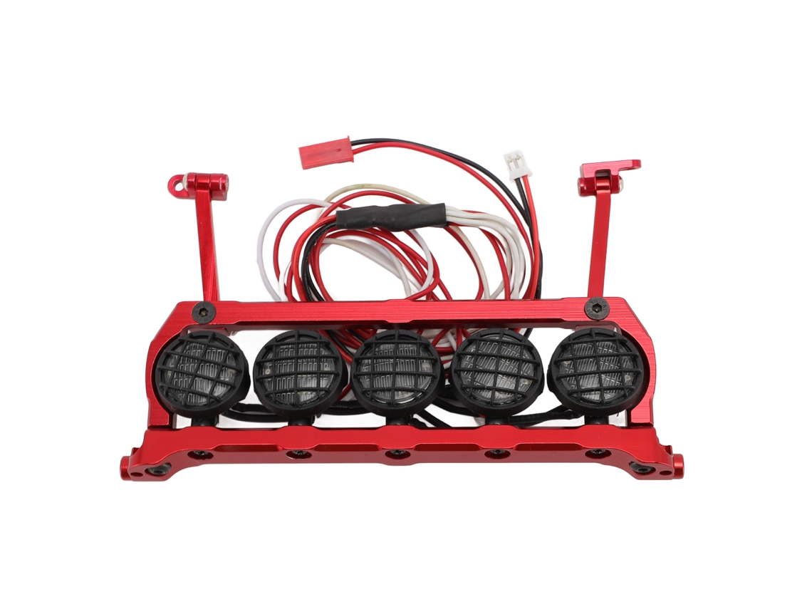 Mali barra de Luz de Teto Rc para Crawler 1/10 Alumínio Cnc 5 Leds Brancos Interface Ph2.0 Jst