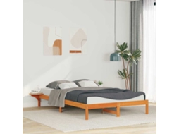 Vidaxl Cama Com Mesas Laterais Marrom Cera 160 X 220 Cm