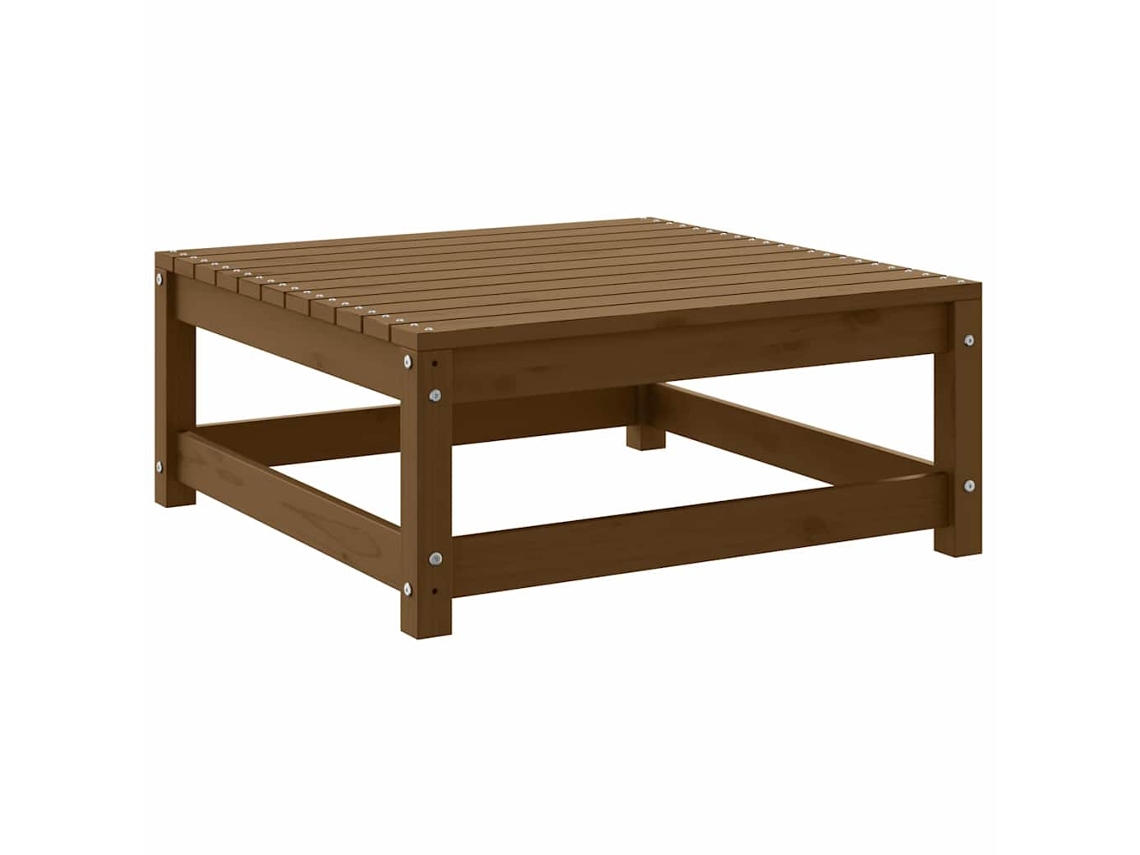 Vidaxl Apoio De Pés P/ Jardim 70x70x30 Cm Pinho Maciço Castanho-mel