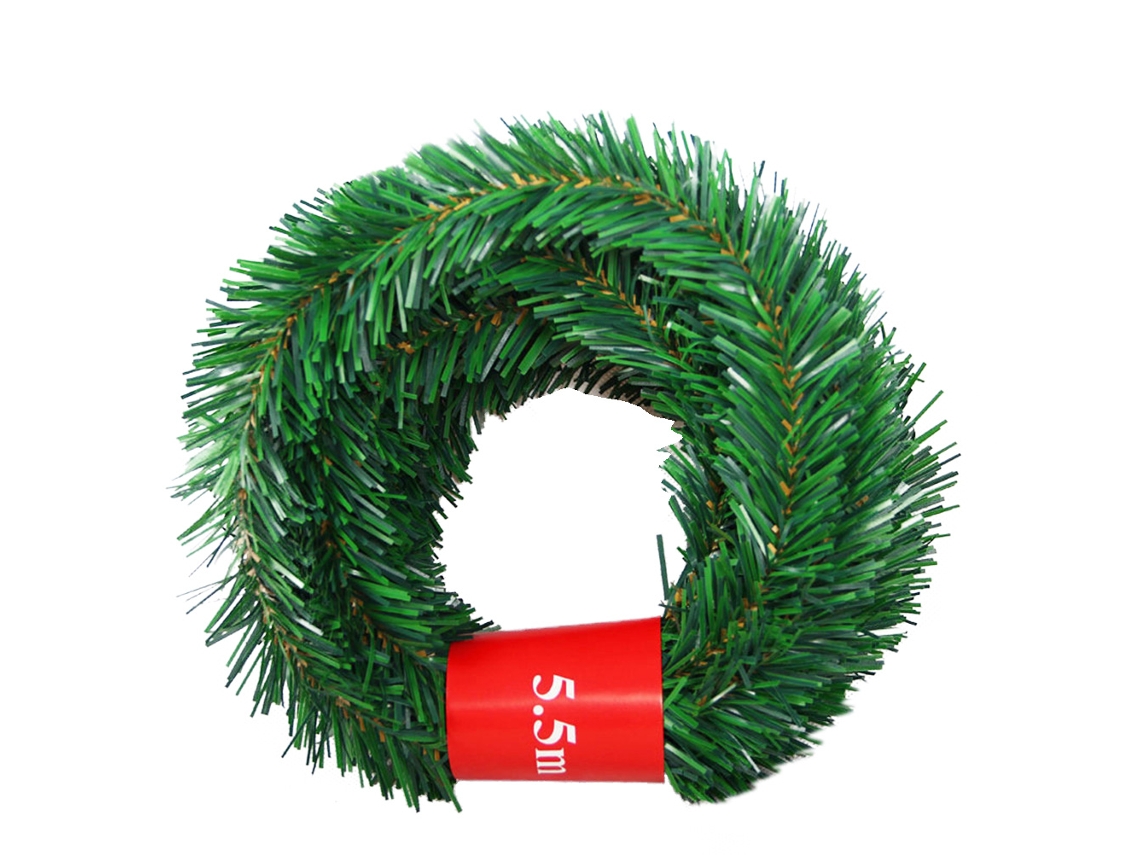 Guirlanda de Pinho Artificial de Natal 5,5m Verde Decoração Festiva Jardim S/MARCA