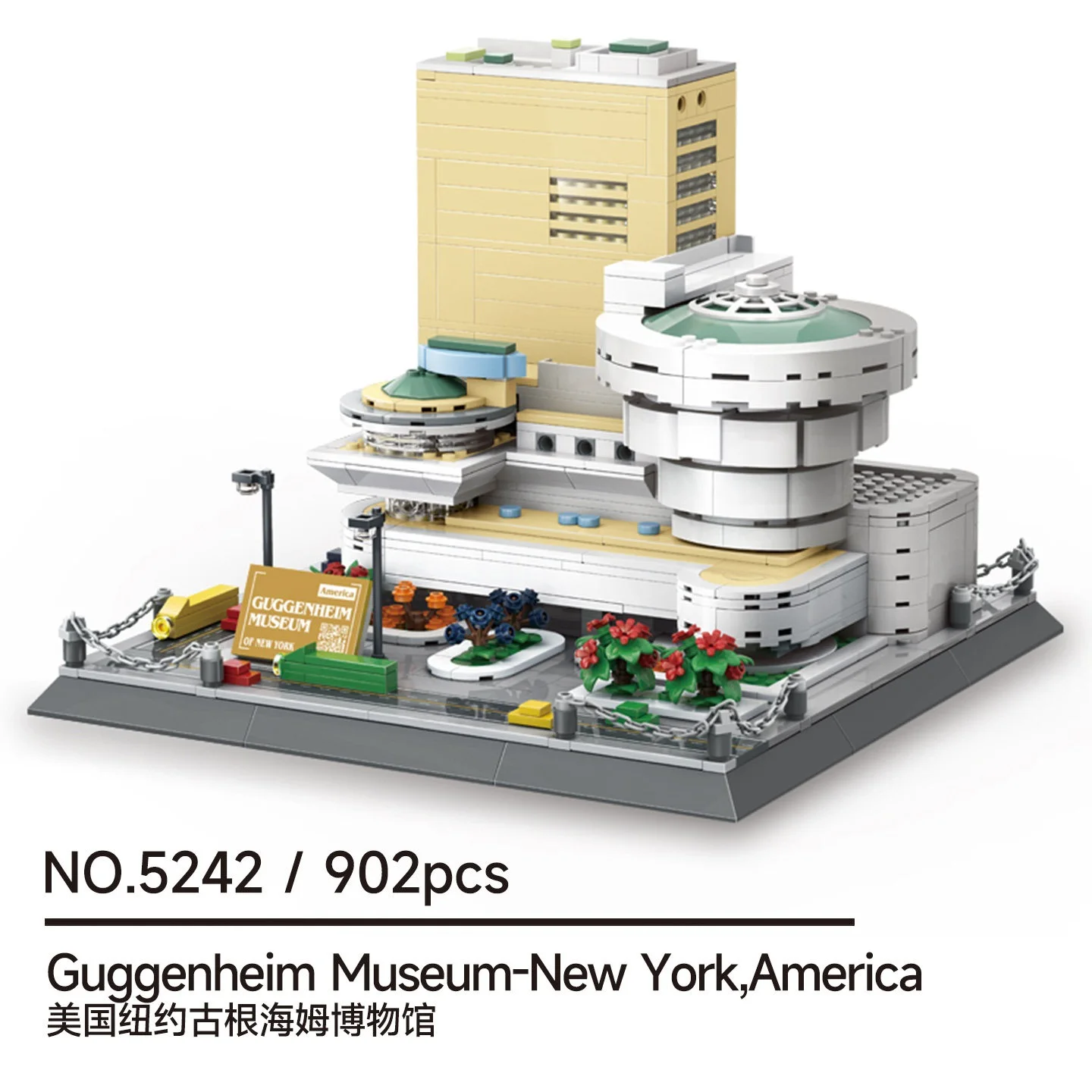 (5242) 902 Blocos De Construção De Maquetes Do Museu Guggenheim, Um Marco Mundialmente Famoso