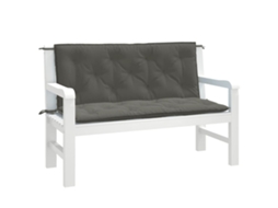 Vidaxl Almofadões Banco Jardim 2pcs 120x50x7cm Mesclado Cinza-escuro