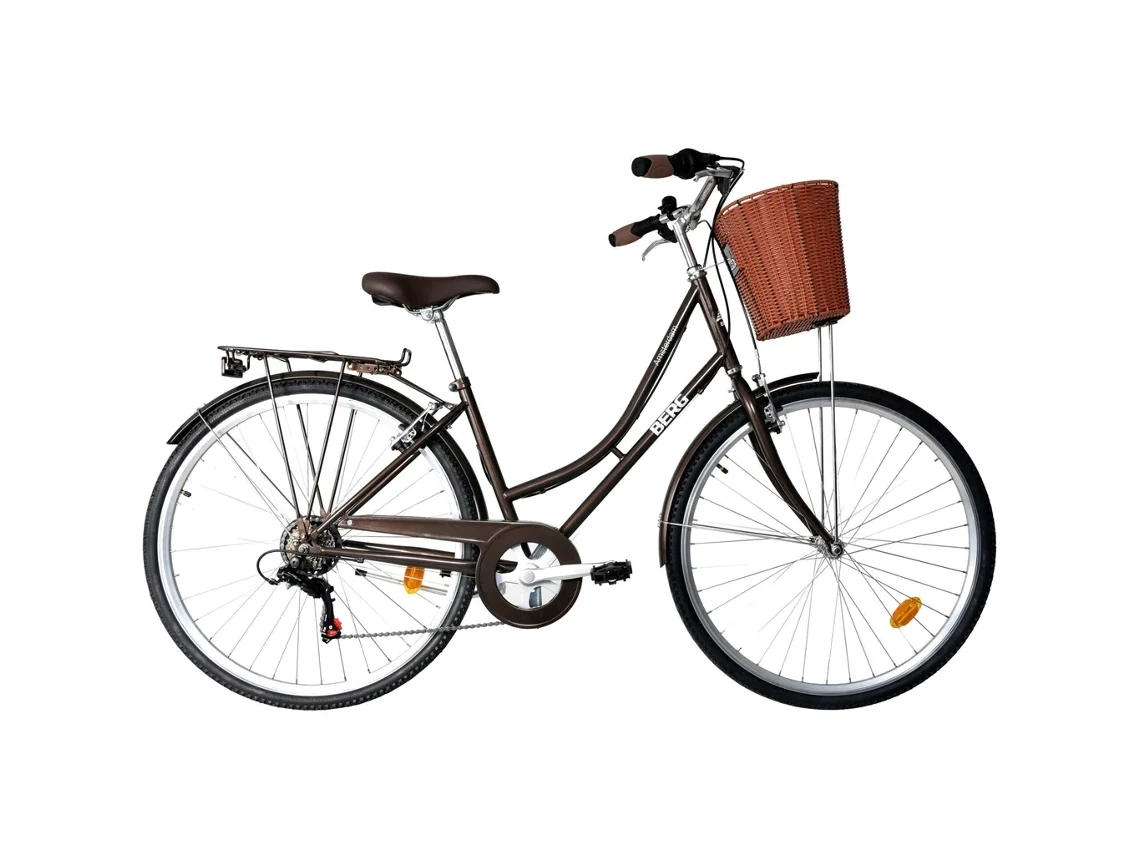 Bicicleta Adulto com Cesto Amsterdam Roda 28'' 6V Preta BERG 1 un