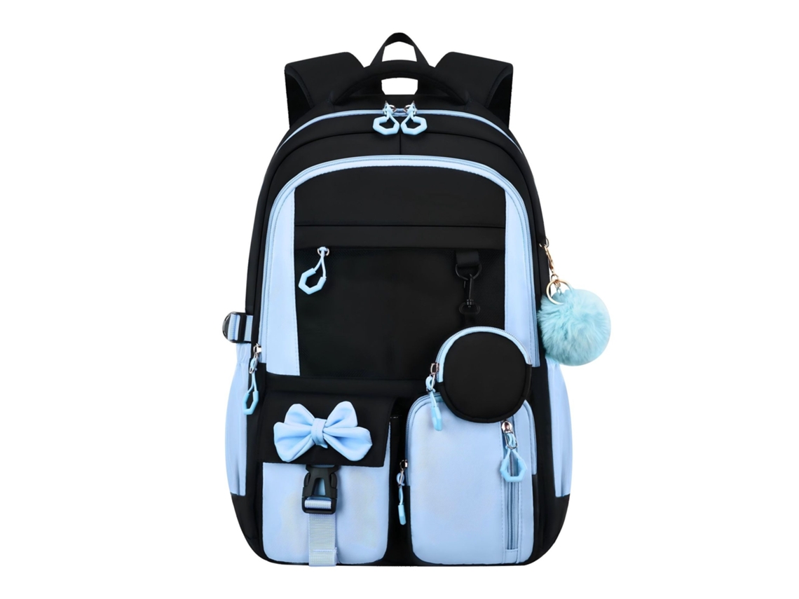 Mochila Escolar Impermeável De Grande Capacidade Com Compartimentos E Alças Acolchoadas Azul Escuro Elysve