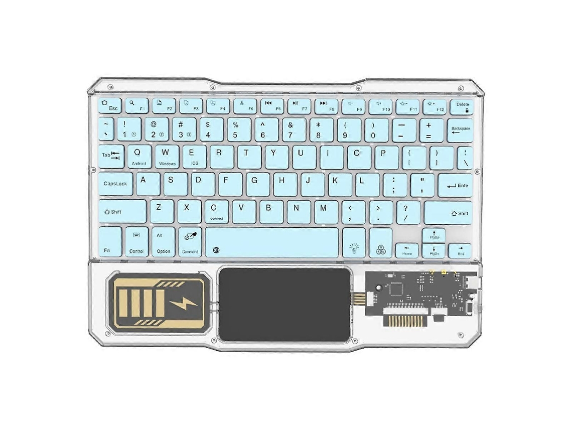 Teclado Sem Fio Luminoso, Touchpad Recarregável, Teclados Bluetooth Para Telefone, Pc, Tablet E Jogos Ly Ebike