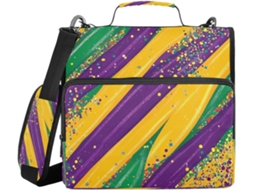 Caderno Carnival 1, 5 Polegadas Com 3 Argolas, Zíper, Alça De Ombro E Mão, Impermeável, Pasta Portátil O Ensino
