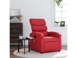 Poltrona De Sala | Cadeira | Poltrona De Massagens Reclinável Couro Artificial Vermelho Wsd173213 Lovely Home