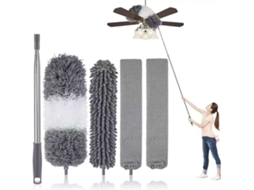 Este Kit de Espanador Retrátil É Reutilizável e Flexível, Tornando o Ideal para Limpar Ventiladores de Teto, Móveis, Carros e Muito Mais. X001