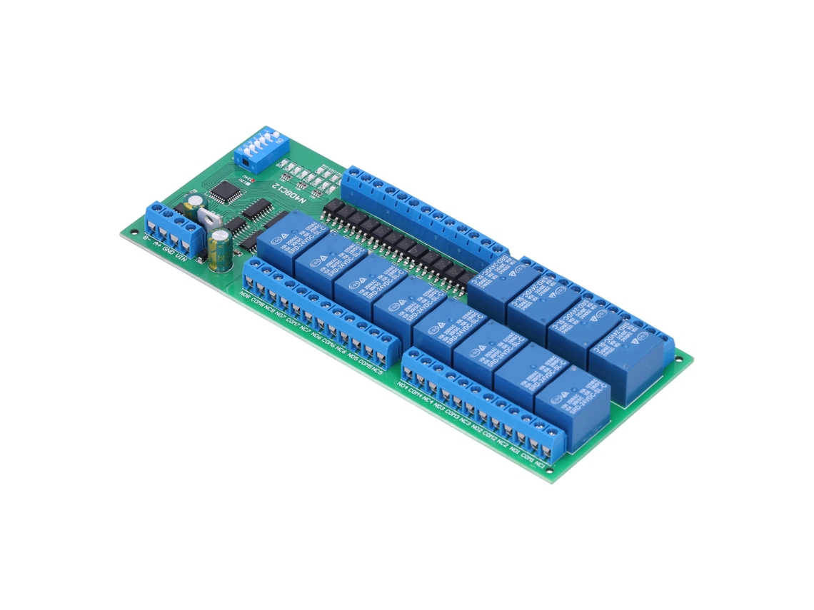 Módulo De Relé 12 Entradas 12 Saídas Componente Eletrônico Placa Rs485 24v Sem Caixa N4d8c12 9600bps